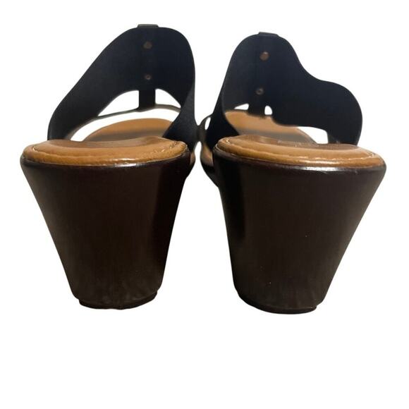Italian Shoemakers Black Quiz Wedge Open Toe Sandal Women's Size 10 - Picture 5 of 7